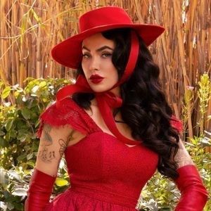 NWT LFEN Southern Gothic Bustier Top in Crimson